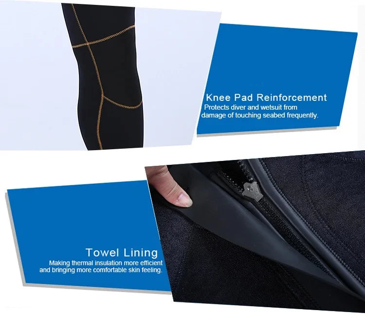 5mm Men's Wetsuit Thicken Long Sleeve Diving Clothing Sub Fishing Neoprene Surf Snorkeling Swimwear Sailing Suit Beach Equipment