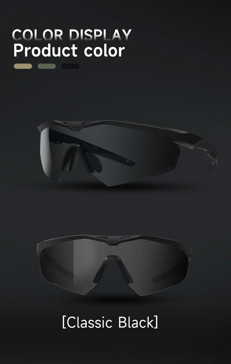 3 Lens Impact-Resistant Shooting Glasses 2.5mm Military Tactical Glasses Anti-Fog Windproof Road Cycling Goggles Antiparras