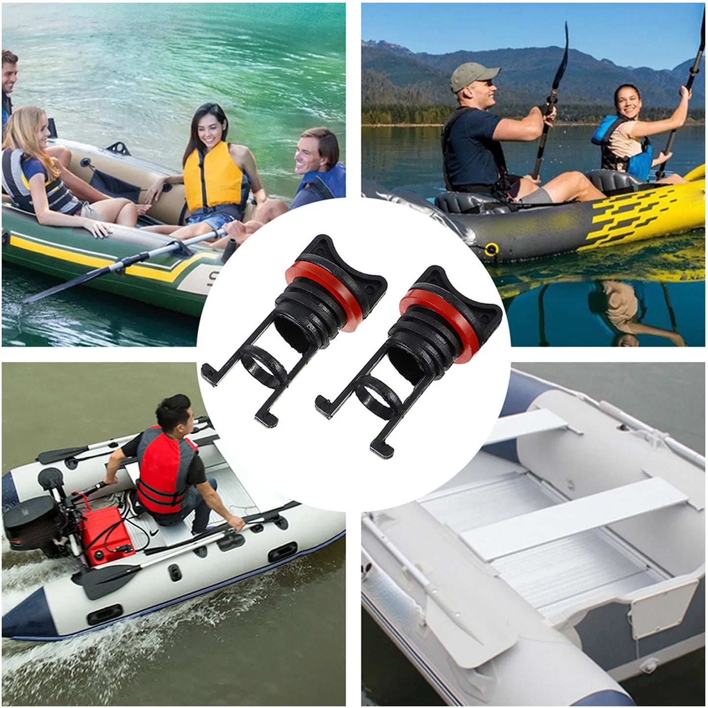 4Pcs Kayak Drain Plugs Waterproof Rubber Stopper Easy Install Replacement for Canoe Boat Kayak Supplies Boat Drain Plug