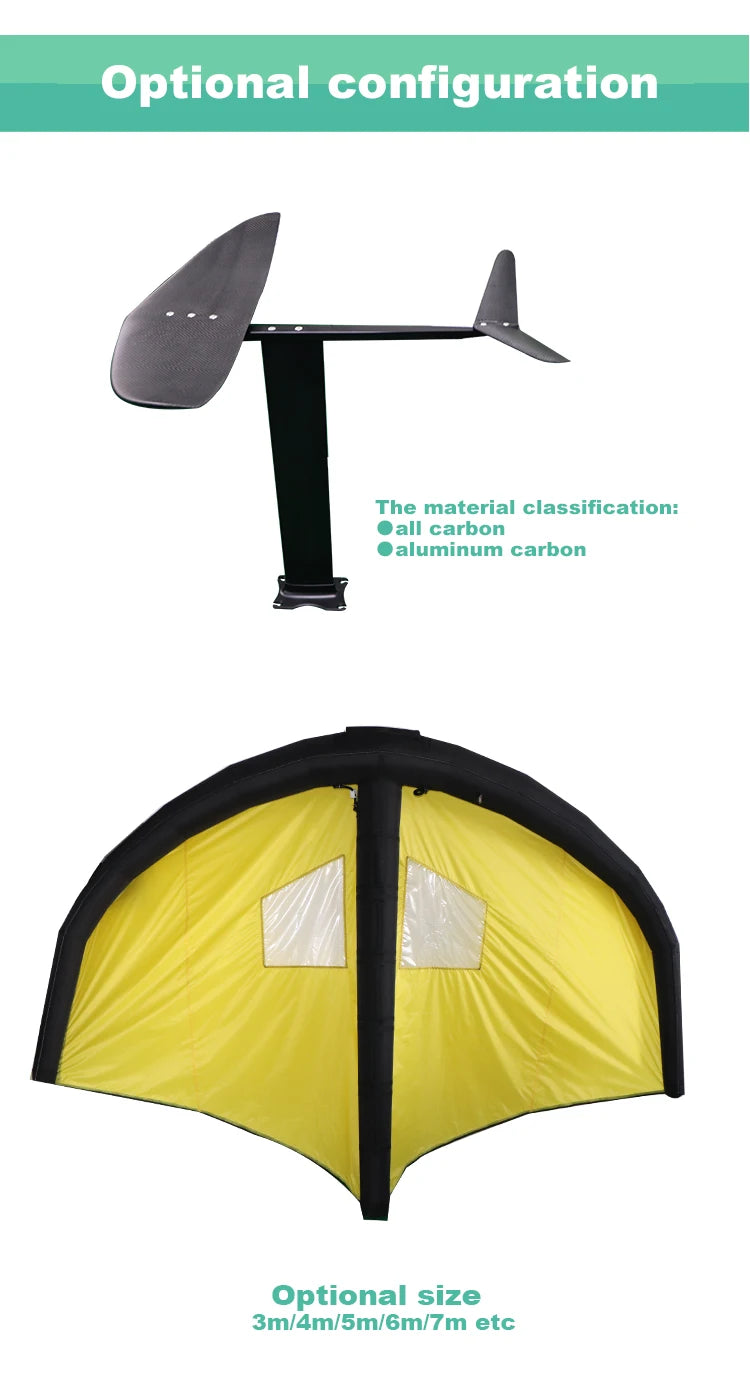 Airo New Design Carbon Handle Hard Inflatable Wing Foiling Favorite Surf Hydrofoil Windsurf Kite Wind Surfer Board Sail Factory