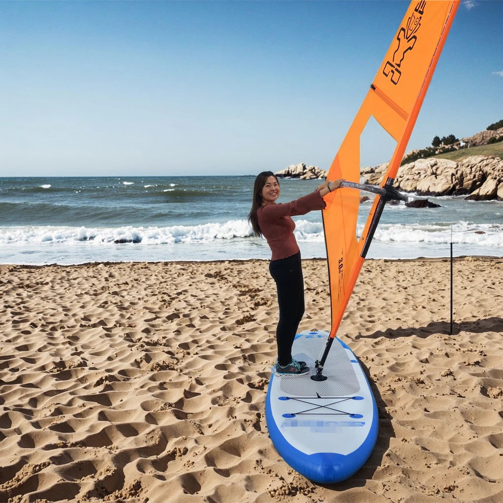 High Quality Inflatable SUP Board, Portable Durable Windsurf Sail Design, Factory Direct, Water Sports Paddle Board