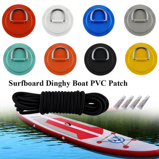 1pc prancha de surf barco barco remendo pvc com aço inoxidável d anel deck rigging sup anel redondo almofada acessórios do barco caiaque