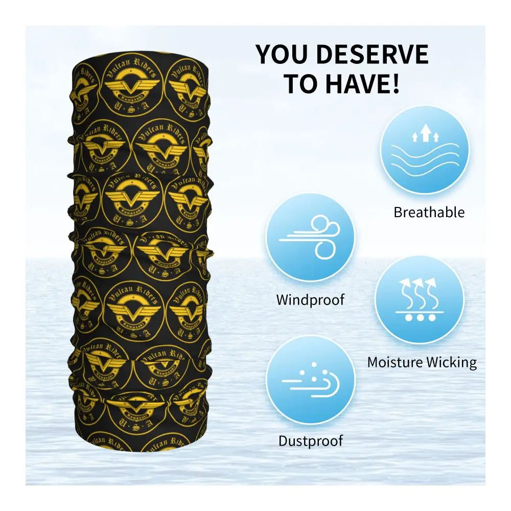 Vulcan Motorcycle Modren Bandana Neck Cover Printed Wrap Scarf Multi-use Headwear Outdoor Sports Unisex Adult Washable
