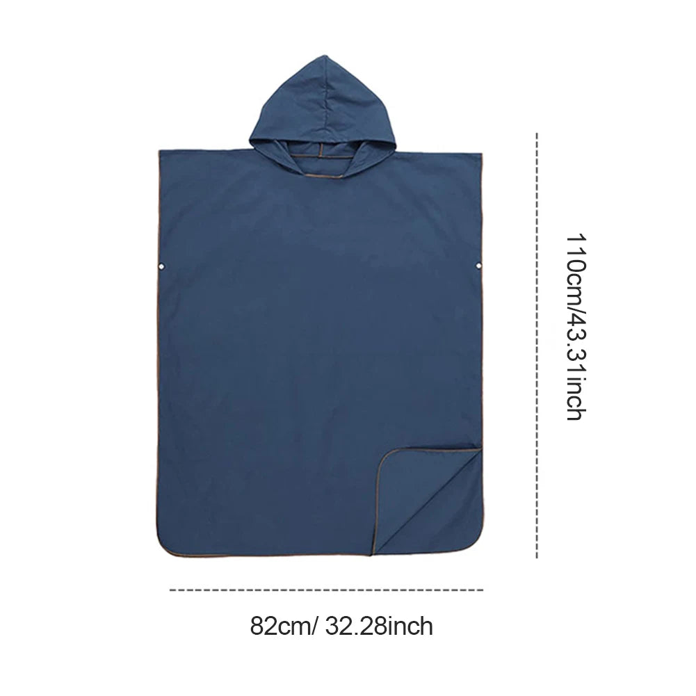 Unisex Surf Poncho Quick Dry Microfiber Bathrobe Poncho Surfer Robe Surf Hooded Towel for Surfing Swimming Diving