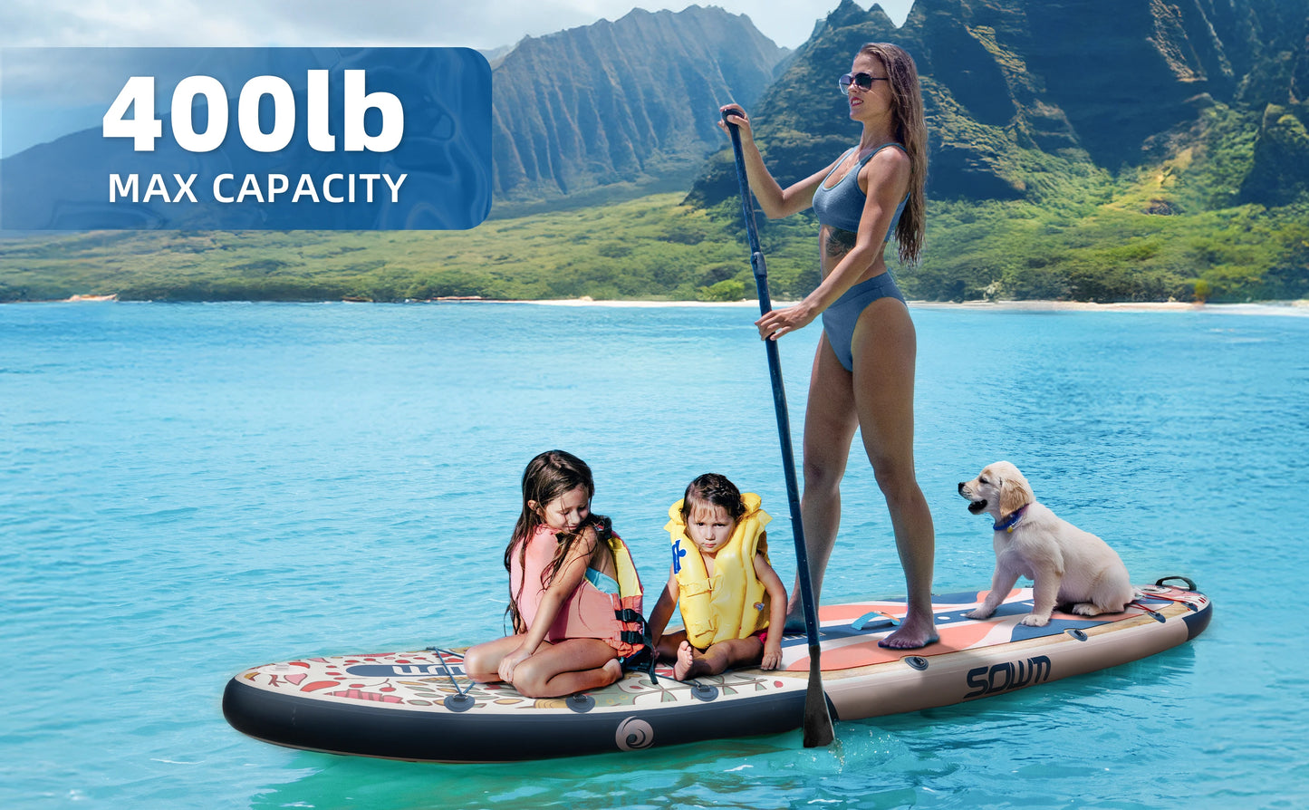 SOWM SUB Waterproof Inflatable Paddle Board 11''x34''x6''Adult Standing Style Aquatic  Yoga Fishing With Accessories SUP сапборд