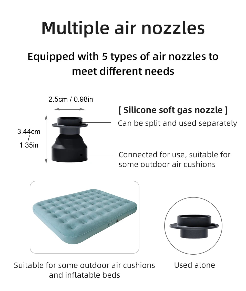 Electric Air Pump Portable Wireless Air Compressor Inflator/Deflator Pumps for Inflatable Cushions Air Beds Boat Swimming Ring