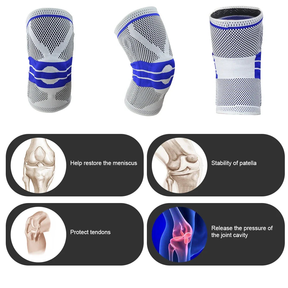 Knee Brace Silicone Sleeve Knee Pads Arthritis Knee Protector For Joints Support Meniscus Compression Protection Sport