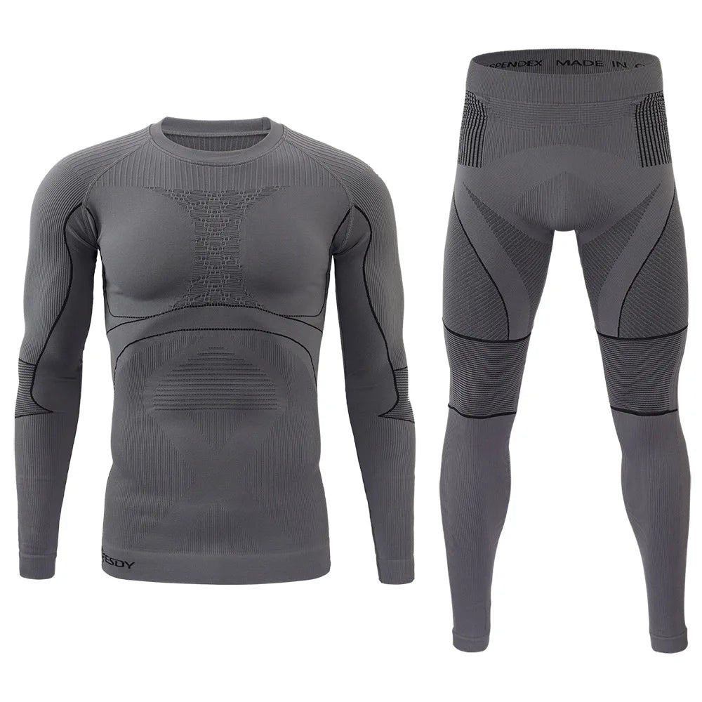 ESDY New Seamless Tight Tactical Thermal Underwear Men Winter Outdoor Sports Breathable Training Cycling Thermo Underwear Sets