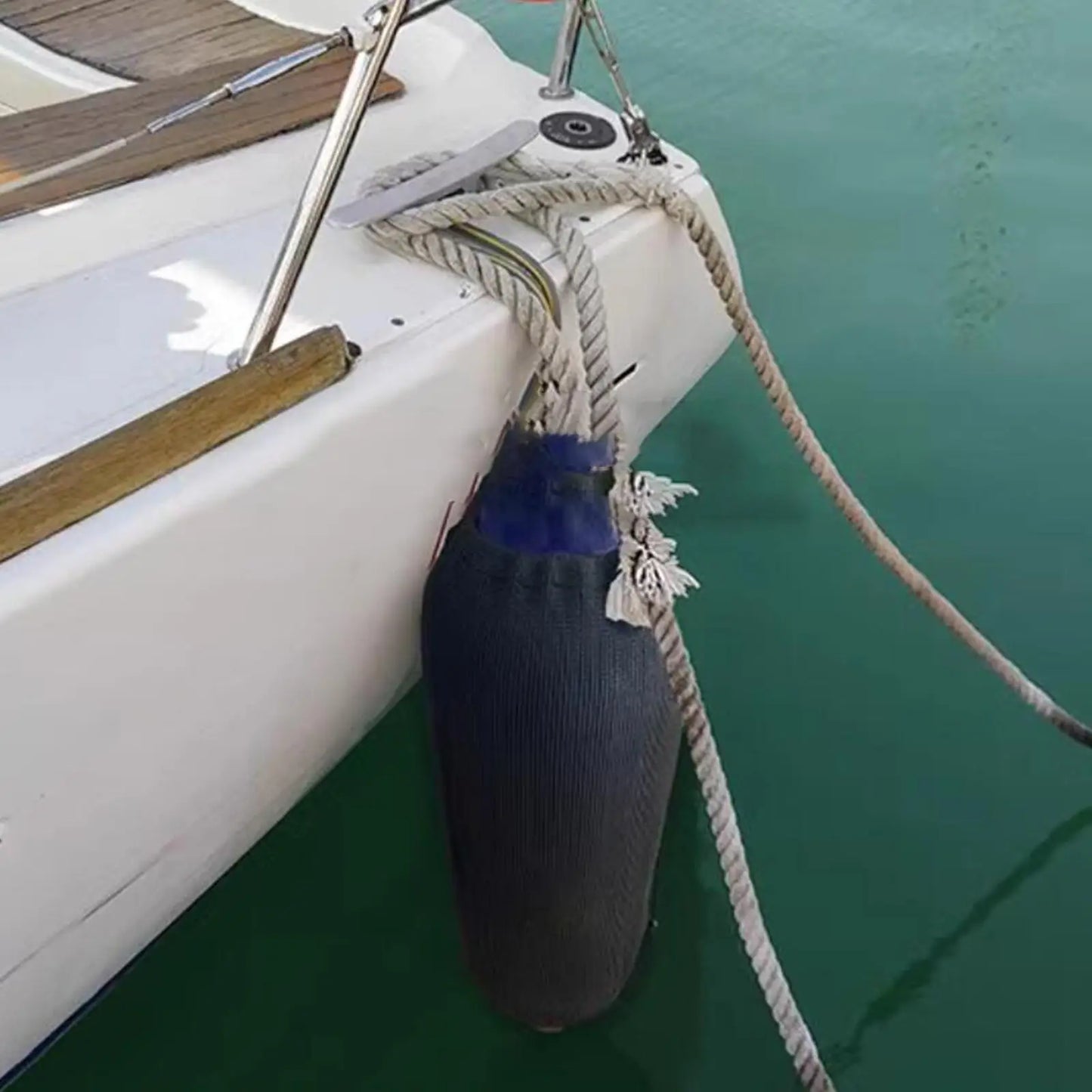 Black Boat Fender Cover Anti Collision Thicken Touch Ball Sleeve Boat Bumper Covers Sleeve for Marine Boat Yacht Mooring Sailing