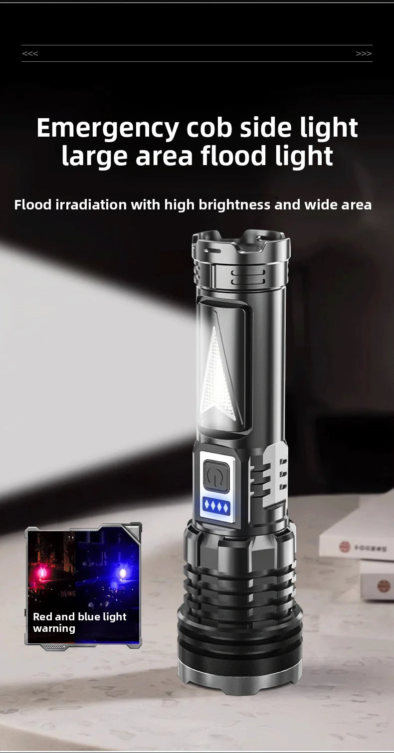 New White Laser Flashlight, High-power Spotlight, Long-range Shooting Outdoor Emergency Long Endurance Strong Bright Flashlight