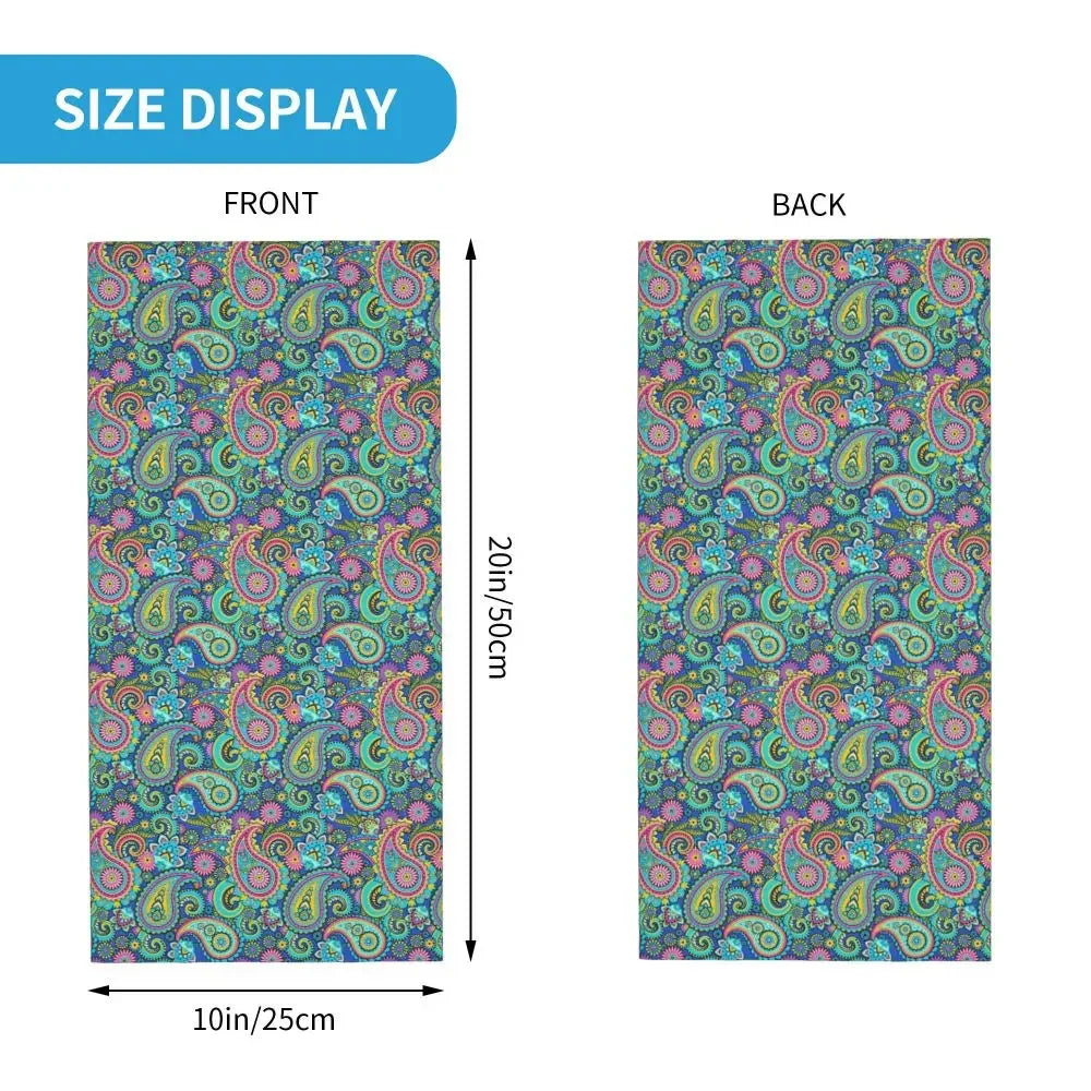Fashion Paisley Chicano Bandana Style  Neck Gaiter Printed Balaclavas Face Mask Scarf Headband Sports for Men Windproof