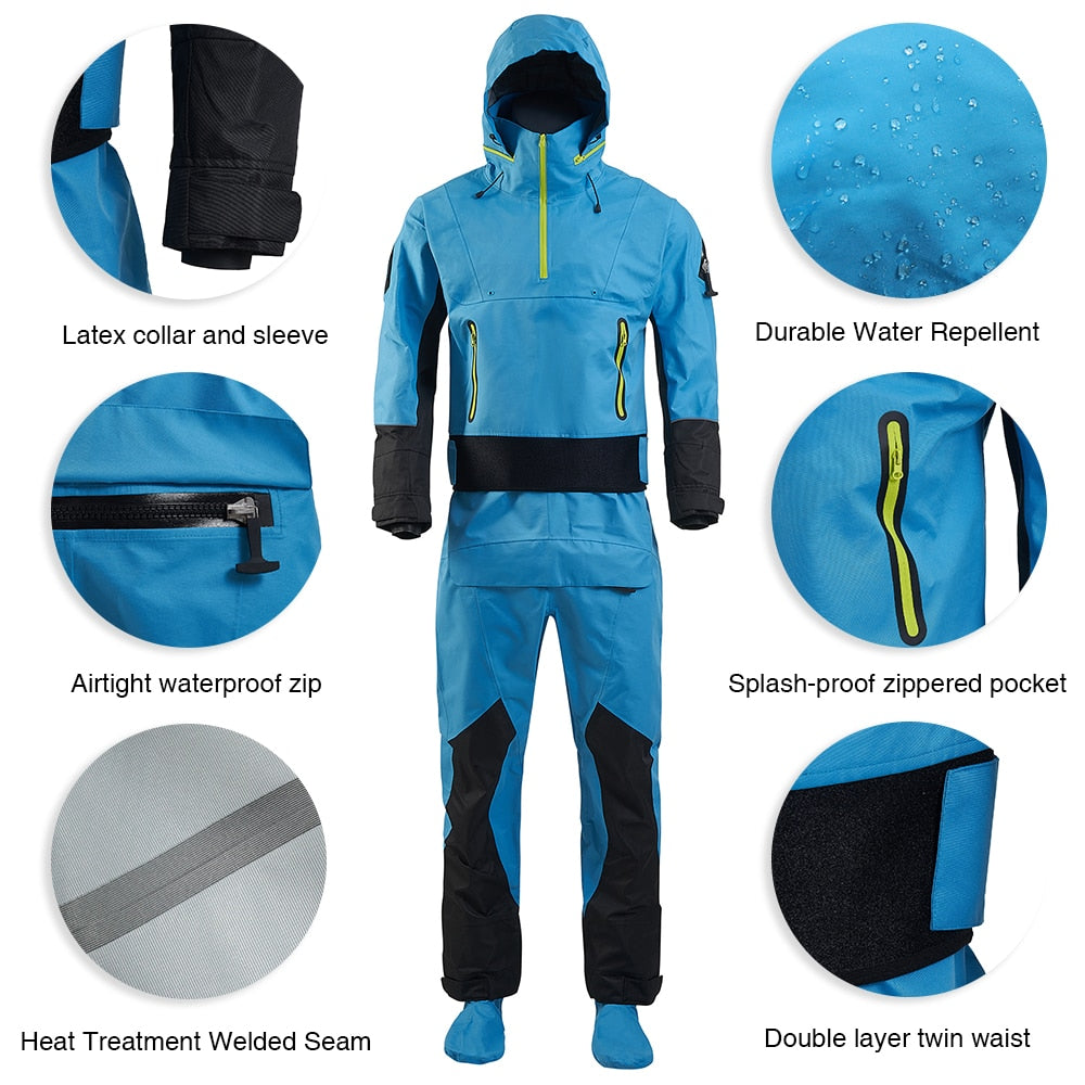 Kayaking Drysuits Waterproof Breathable Surfing Rafting Kayak Dry Suits DM114 Spring Winter One Pieces For Men