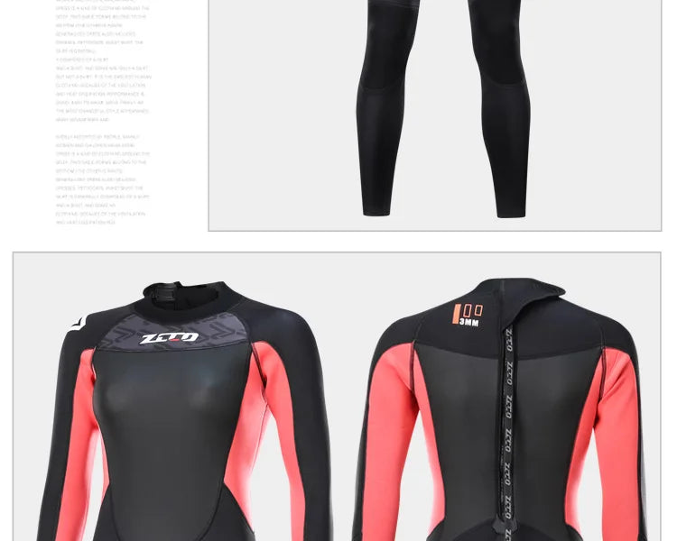 Wetsuit Men Women 3mm Neopreno Surf Suit Kitesurf Winter Swimwear Roupa De Mergulho Swimsuits Rash Guards Scuba Diving Suit