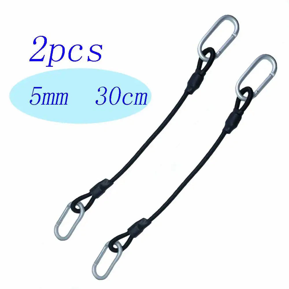 2pc Heavy Duty Bungee Shock Cord Tie Down Straps with Snap Hooks for Camping Tents Kayaks Boat Trailer Fishing Gear Organization