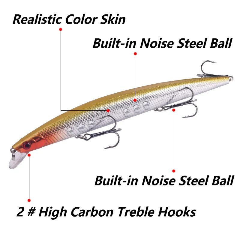 1 pçs grande minnow mar iscas de pesca 18cm 24g corrico wobblers isca plástico artificial duro isca crankbait pesca equipamento de pesca