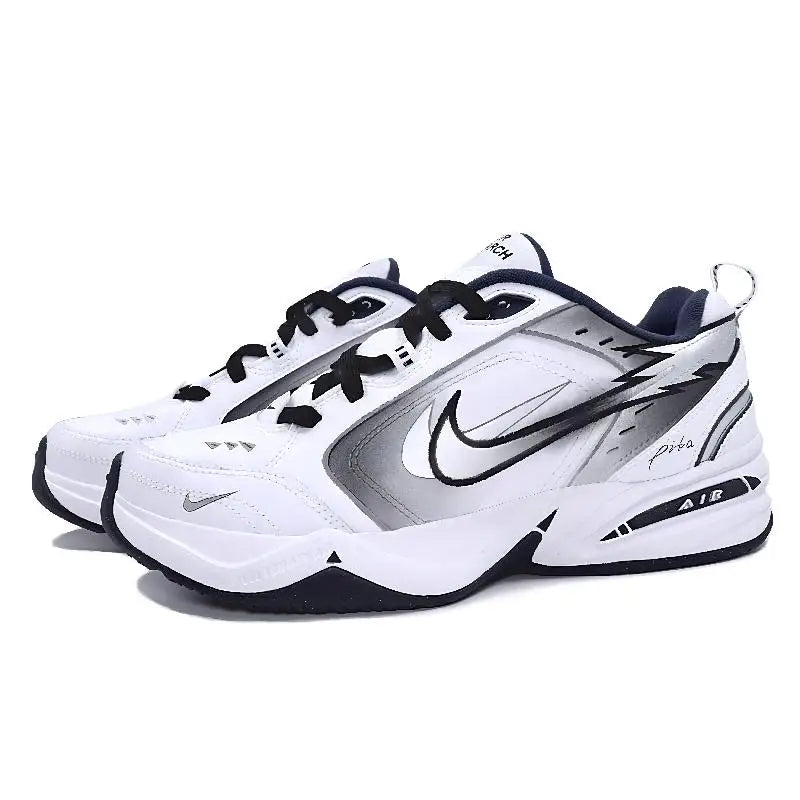 【Customize】Nike Air Monarch 4 Chunky Sneakers Unisex Low-top White/Silver/Black Sneakers shoes 415445-102