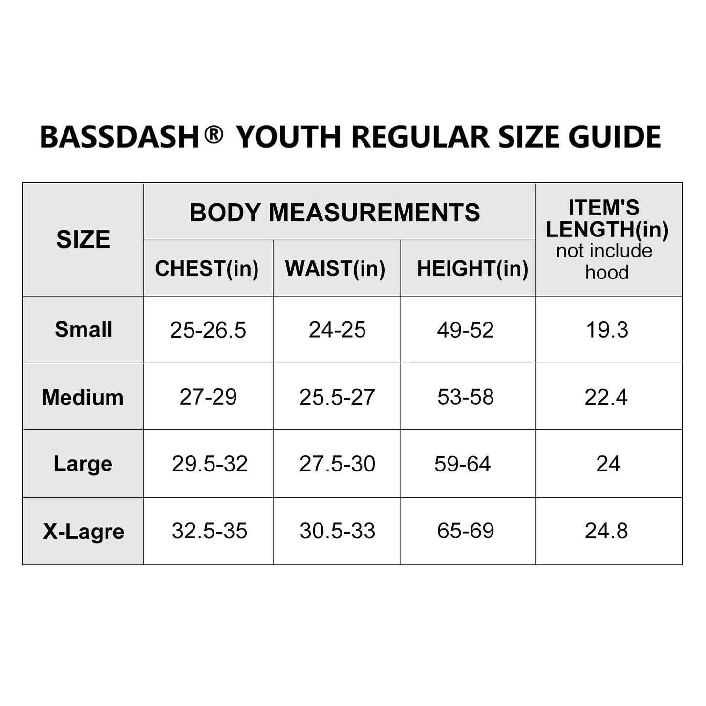 BASSDASH Youth UPF50+ Performance T Shirt with Hood Long Sleeve Fishing Hiking Sun Shirt FS03Y Lightweight Quick Dry Sailing