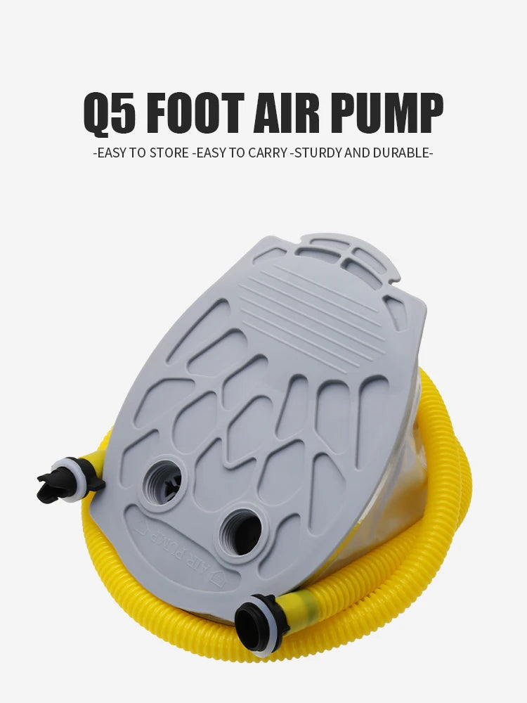 KOTESU foot-operated air pump for inflatable boats, SUP paddle boards, and kayaks, with a portable bellows design of 5L and 7L