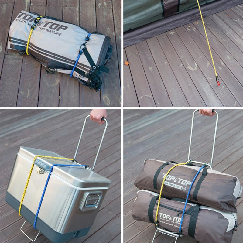1 pçs pacote 2m resistente elástico bungee cabo de choque cinta estiramento plástico gancho bagagem do carro tenda caiaque barco canoa bicicletas corda tether
