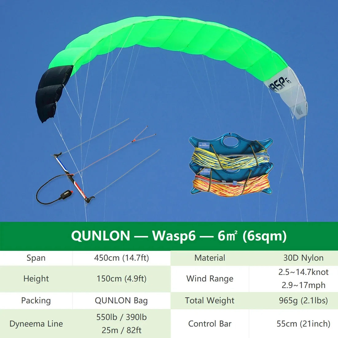9KM 3.6m~4.5m 4 Line Power Kite Professional Parafoil Traction Kite with Bar Kitesurfing Equipment for TURNING JUMPING