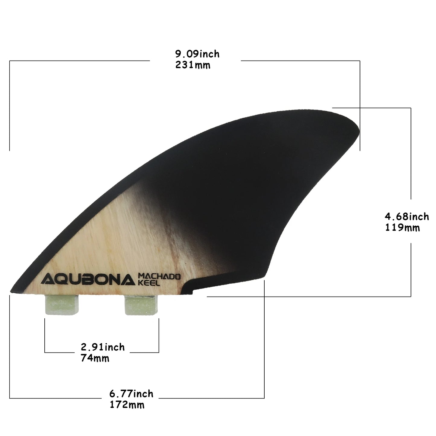 Surfboard Twin Keel Fins (2 Fins) Dual Tab Single Tab Sizes for Longboard Surfboard Funboard