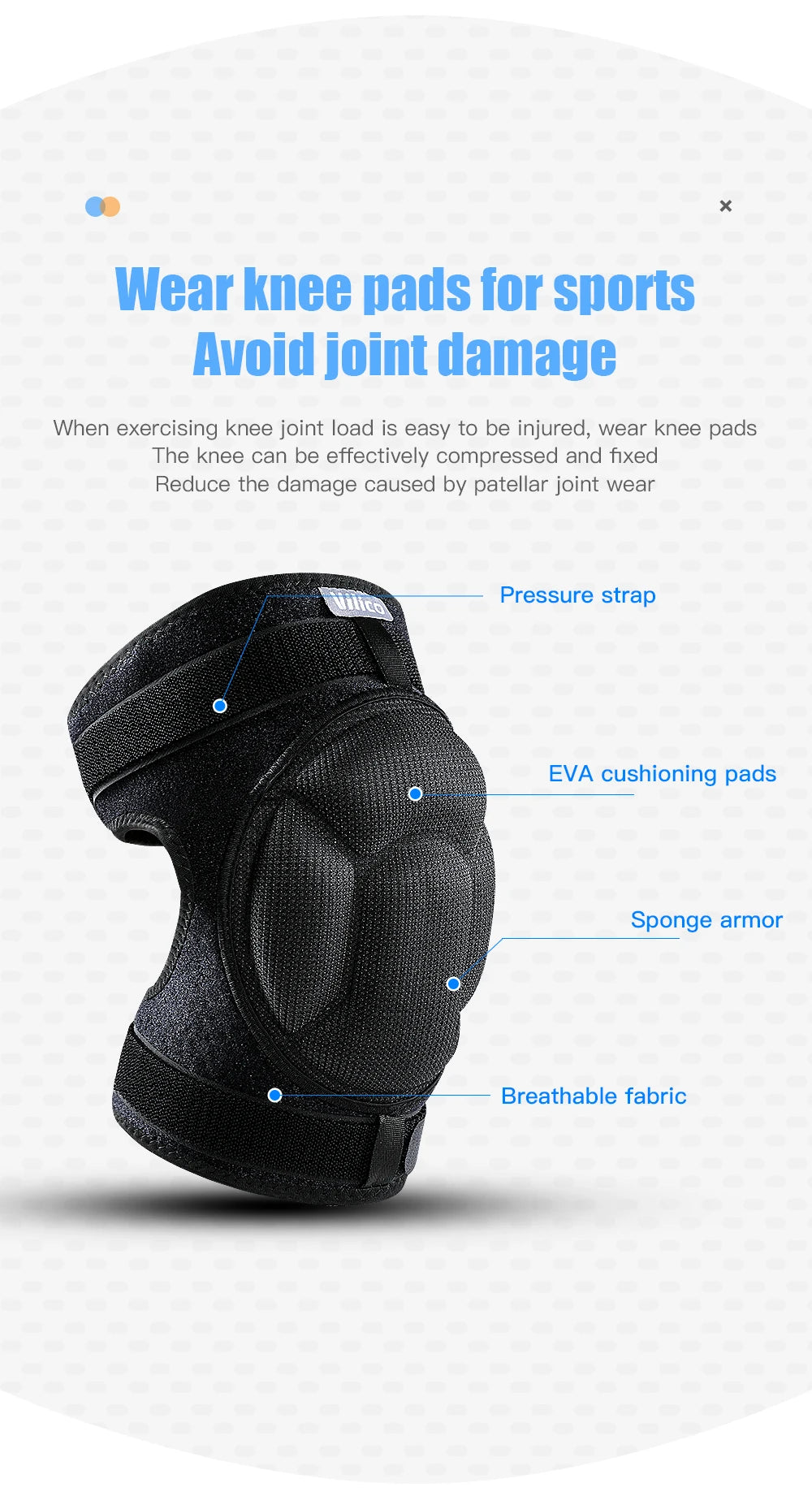 Pressure strap protection Sports Thickening Knee Pads Volleyball Extreme Sports Kneepad Brace Support Anti collision ElasticKnee