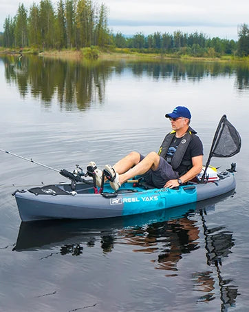 Reel Yaks Tandem Fishing Angler Kayak 12.5ft Sit On Top Boat for 2 3 Persons 550 lbs Capacity Stable W Hull Family Adventure