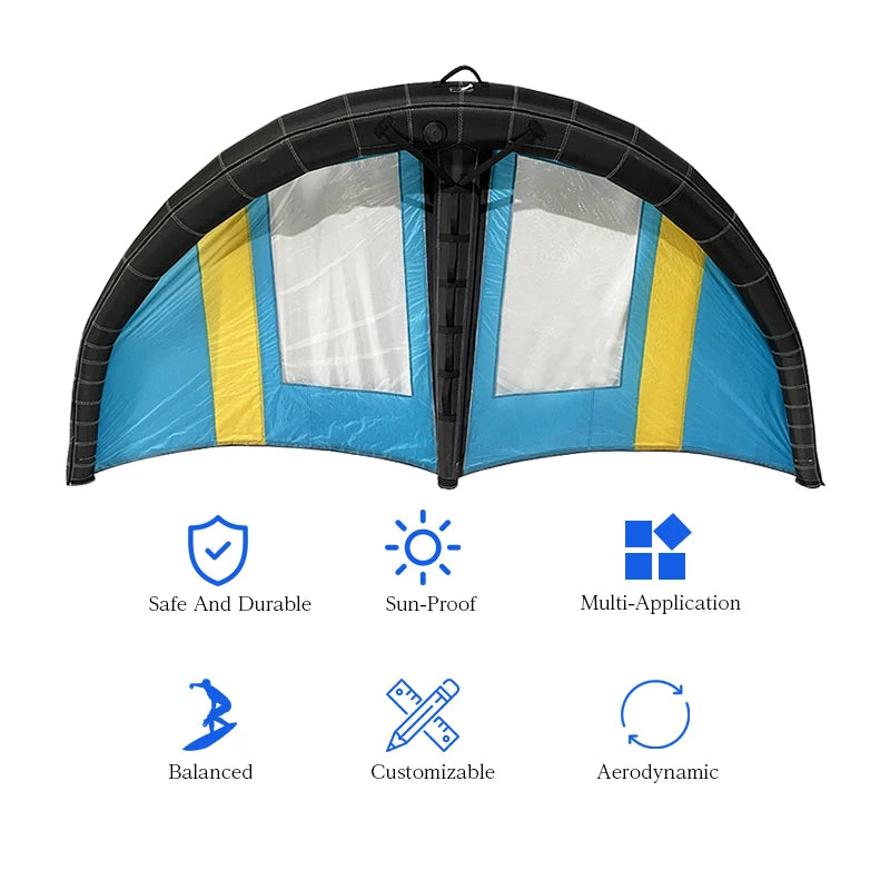Kite Surfing Double Barrel Inflatable Wing Foil Windsurfing Windsurfing Kite Surfing Kite Surfboard Traction Pad Wing 4m Surfing