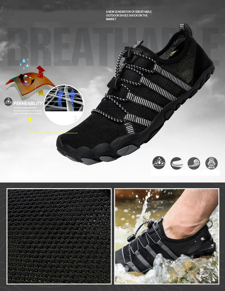 Green Water Shoes For Men Aqua Upstream Shoes New Breathable Mesh Beach Sandals Summer Sport Shoes Women Swimming Shoes Slippers