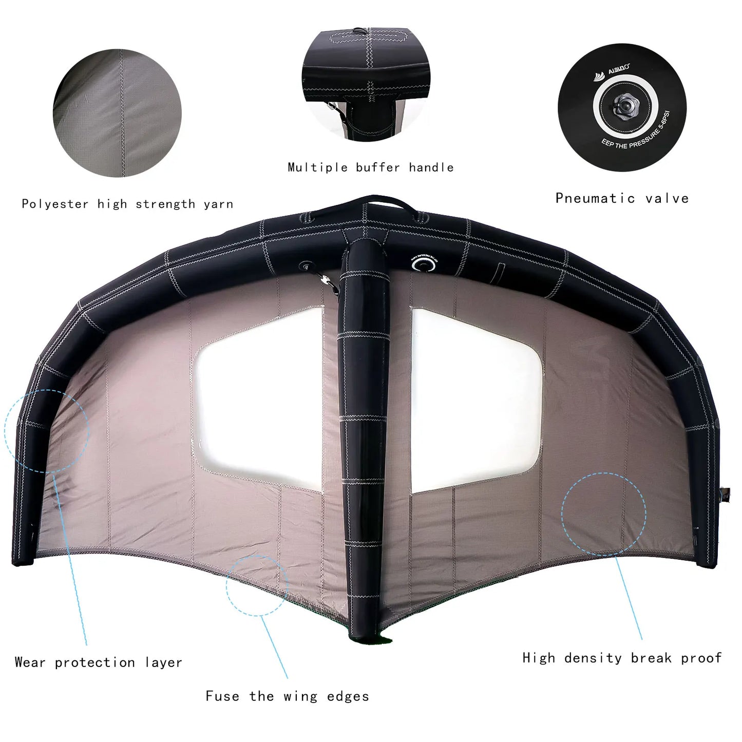 Airo New Design Carbon Handle Hard Inflatable Wing Foiling Favorite Surf Hydrofoil Windsurf Kite Wind Surfer Board Sail Factory