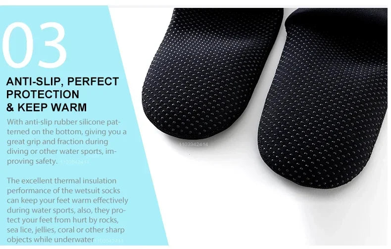 3mm Neoprene Socks 3mm Wetsuit Shoes Non-slip Surf Swimming Fins Socks Elasticity Beach Boots Warm Socks for Snorkeling Diving