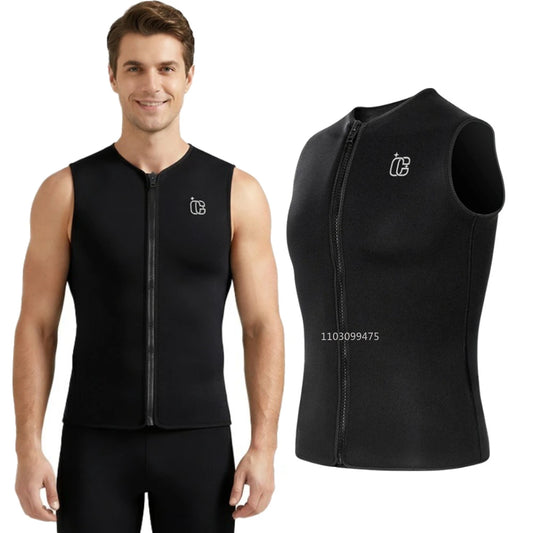Wetsuit Vest for Men Women 3mm Front Zipper Neoprene Wet Suit Top Sleeveless Jacket for Scuba Diving Kayaking Surfing Swimming