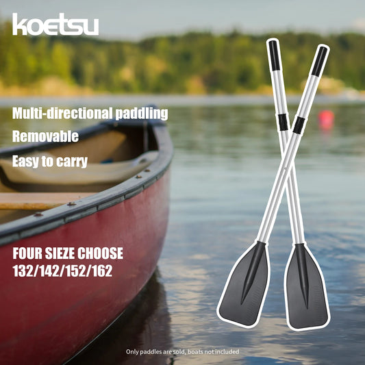 KOETSU 2-Pcs Marine Aluminum Oars. Features an aluminum shaft with nylon blades, for rowboats, kayaks, canoes, and inflatables.