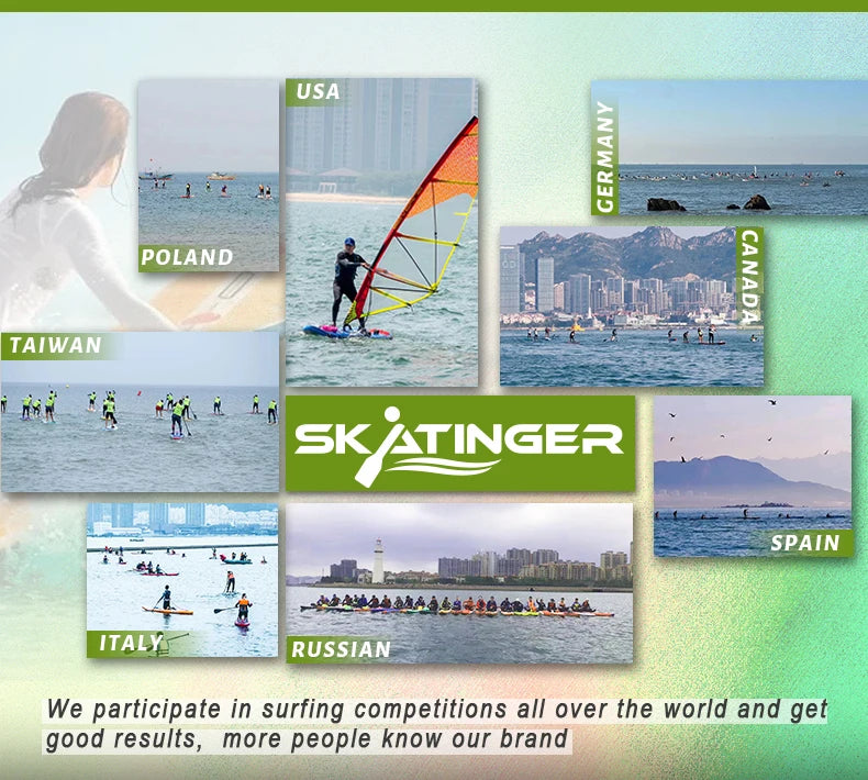 Skatinger 335cm Flexible Inflatable Stand-up Paddle Board 4 Square Meter Sail for New Beginners Offshore Waters Windsurfing SUP