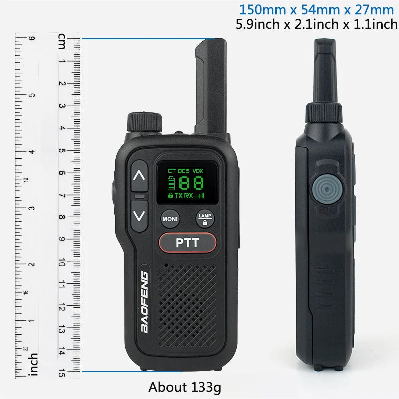 Baofeng BF-T18 Walkie Talkie Mini  Micro USB Charge 2-PTT Bottom UHF 400-470MHz 16 Channels Long Range Kids Gift Two Way Radios