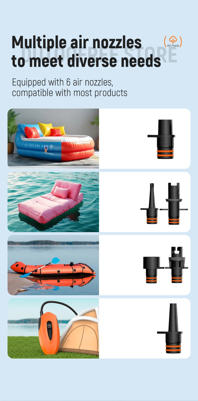 Electric Air Pump for SUP Wireless Electric Inflator High Volume Air Pump for Boats Dual Function Portable Air Compressor