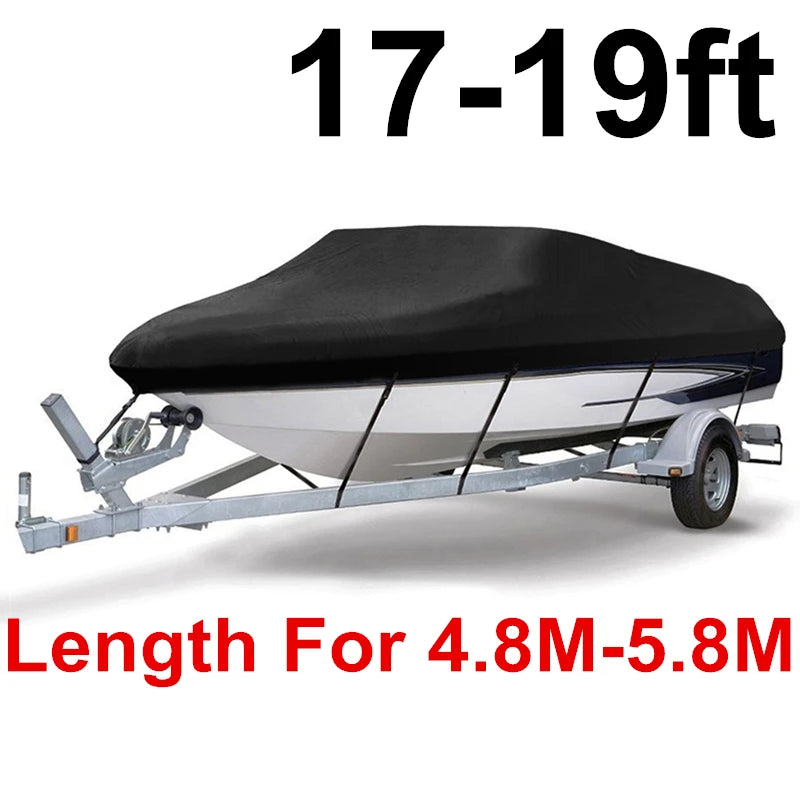 Boat Cover Rain Waterproof Fishing Universal Ski Bass Speedboat V-Shape Boat Cover Marine Boat Accessories Boat Equipment 16ft