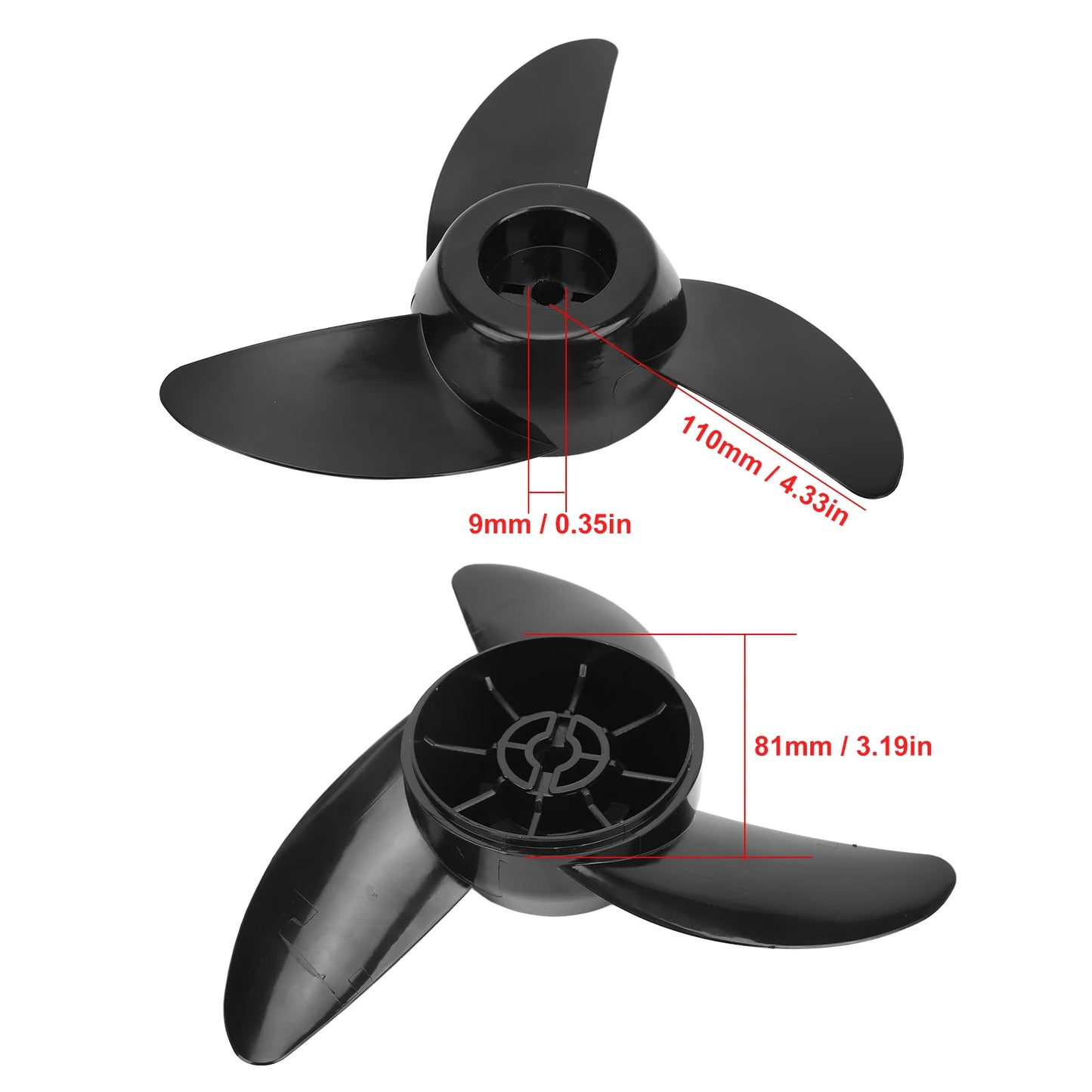 Outboard Propeller Electric Outboard Propeller Kit 3 Blades for 28lb 36lb 46lb 12V 24V Trolling Motors Accessories
