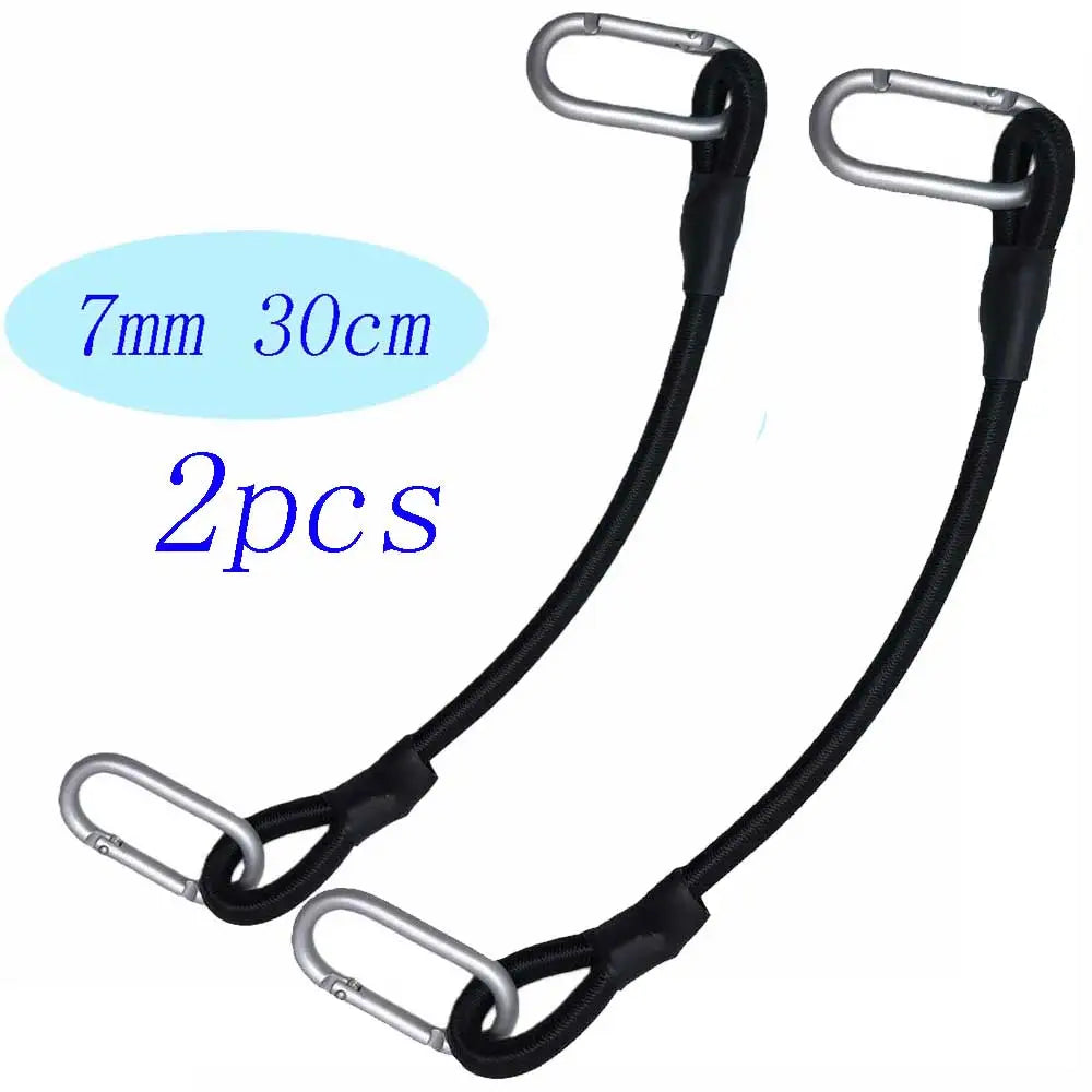 2pc Heavy Duty Bungee Shock Cord Tie Down Straps with Snap Hooks for Camping Tents Kayaks Boat Trailer Fishing Gear Organization