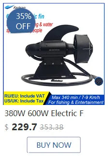 Electric fin power fin underwater motor waterproof motor inflatable paddle canoe fishing boat underwater thruster Jet Propeller