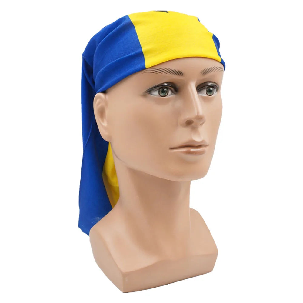 Barbados Flag Neck Gaiter Outdoor Sports Headscarf Men Women Cycling Face Mask Tube Multifunctional Scarf Summer Snood Headwear