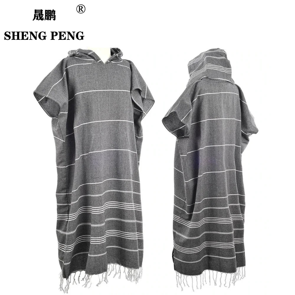 Yeuzlicotton toalha de praia turca vestível, à prova de areia, 100% algodão, grande, poncho de surf, roupa de mergulho com capuz, toalha de troca de secagem rápida