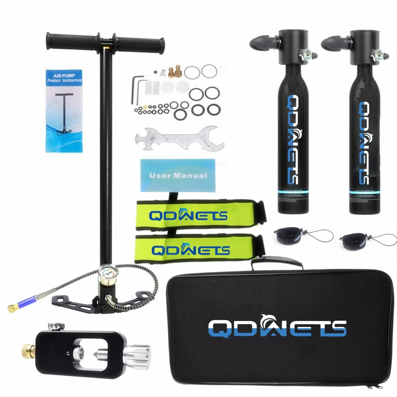 Mini Scuba Diving Tank Equipment Dive Cylinder with 5-10Minutes Capability 0.5 Litre Capacity with Refillable Design QDWETS