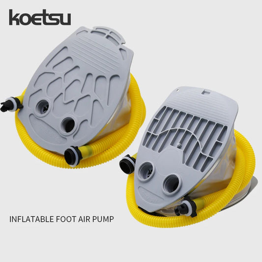 KOTESU foot-operated air pump for inflatable boats, SUP paddle boards, and kayaks, with a portable bellows design of 5L and 7L
