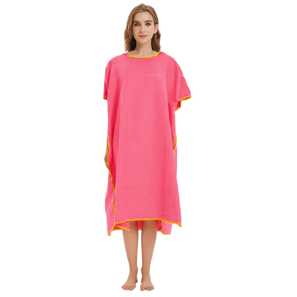 Unisex Surf Poncho Quick Dry Microfiber Bathrobe Poncho Surfer Robe Surf Hooded Towel for Surfing Swimming Diving