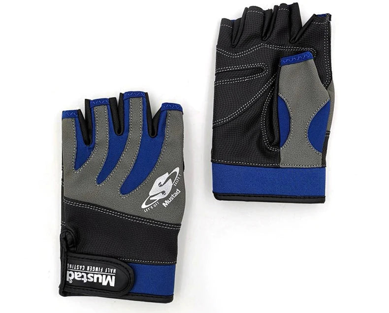 Mustad Fishing Gloves Men Lightweight Half-finger Sun Protection Double Sided Breathable Anti-slip Outdoor Pesca Fishing Gloves