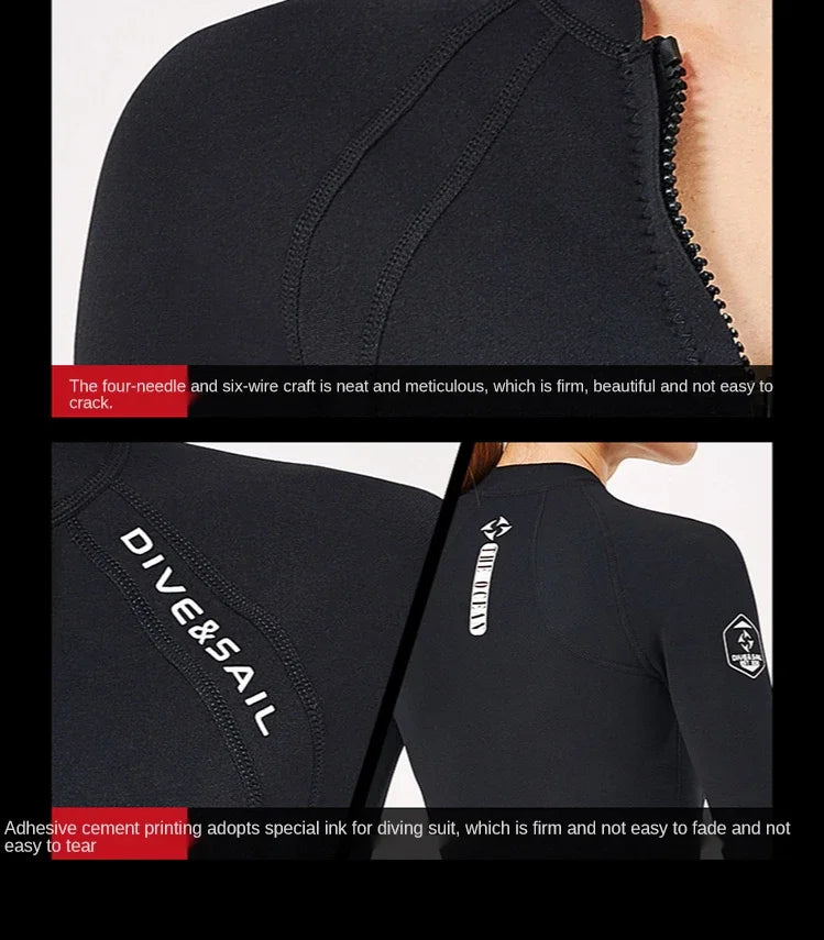Wetsuit Jacket 2mm Neoprene Pant for Men Women Tops Long Sleeve Black Grey For Kayak,Skin Dive, Surfing Suit,  Diving Gear
