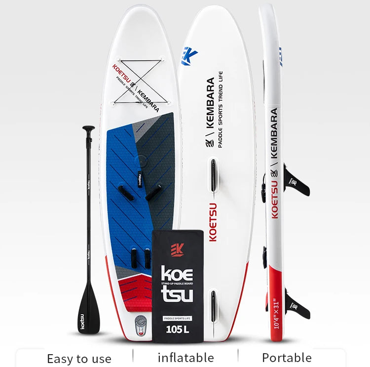Portable Stand-up Windsurfing Set Water SUP Inflatable Kiteboards with Dual Tail Fins Inflatable Stand Up Paddleboard SUP Board