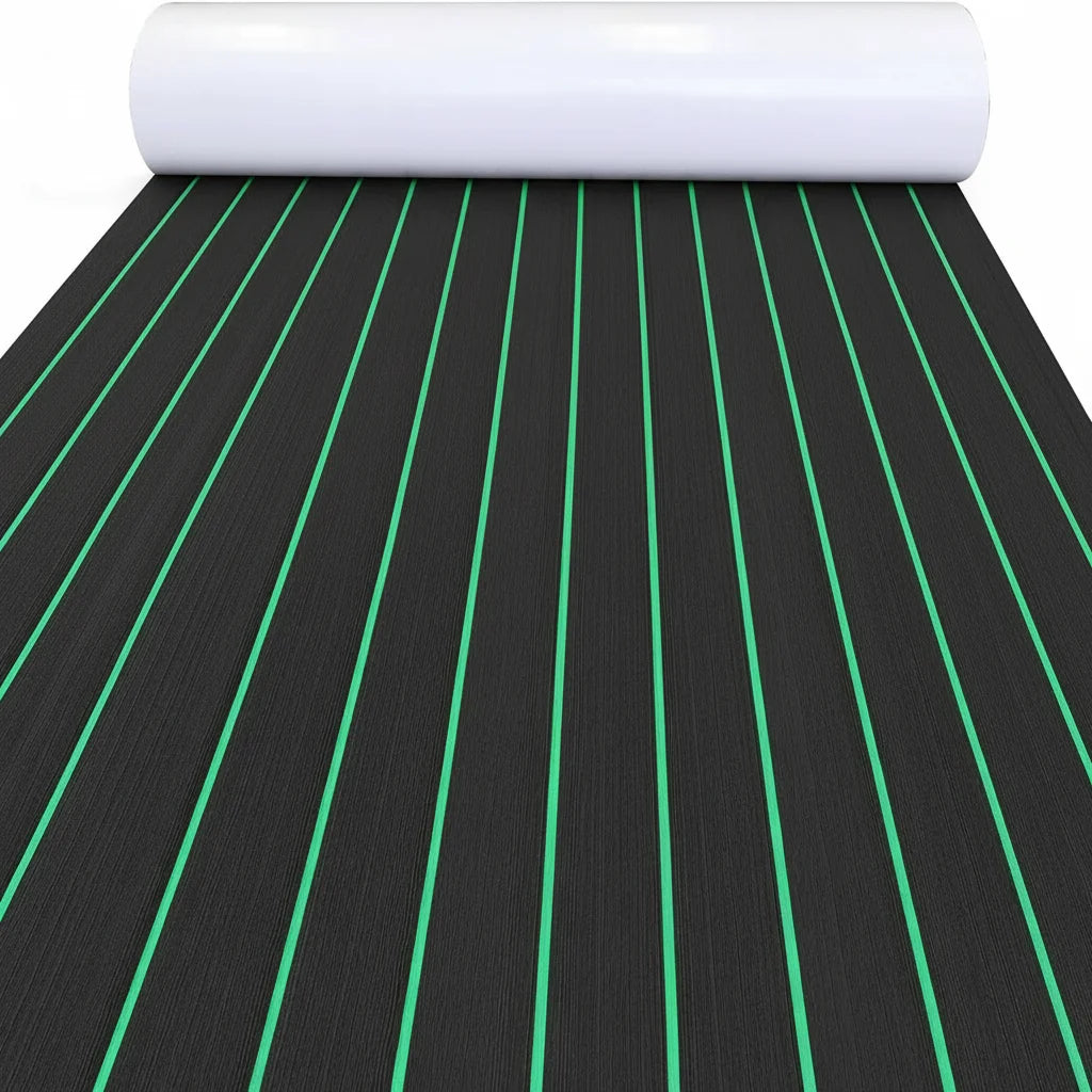 KXKZREN-2400x450mm EVA Foam Faux Teak Decking Sheet Marine Boat Flooring Sea Deck Yacht Mat Self-adhesive Kayak RV Non-slip Pad