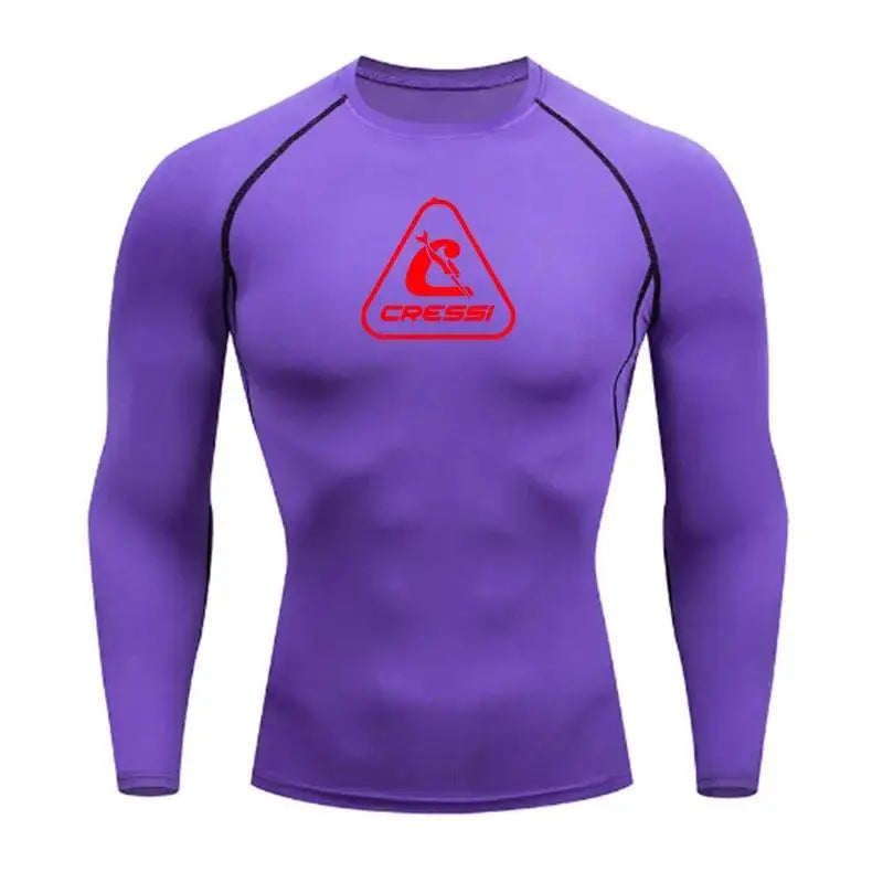Men Long Sleeve Rash Guards Surf T-shirts UV Protection Swimsuit Surfing Diving Swimwear Swim Surf Beach Clothes Rashguard